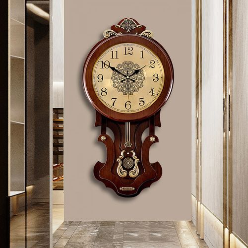 欧式复古钟表挂钟客厅家用万年历新中式大气时尚高端时钟挂墙